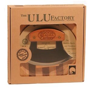 NIB The ULU Factory Alaska Cutlery Ulu Knife and chopping bowl set